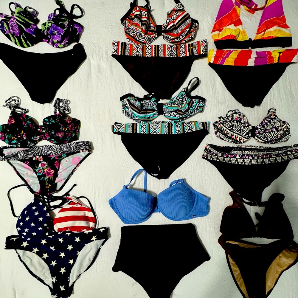 26 bathing suits. Some still have tags